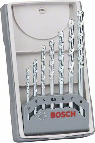 Bosch CYL-1 Hartmetall Stein-Spiralbohrer-Set 7-teilig, Farbe: Silber - Bild 1