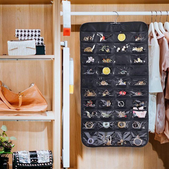 Youhua Wandorganizer als Hängetasche zum Sortieren und Aufbewahren von Schmuck und kleinen Gegenständen, Schwarz - Bild 1
