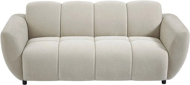 Julori Sofa in Beige mit Stepp-Optik und Stoffbezug, Breite: 205 cm - Bild 1