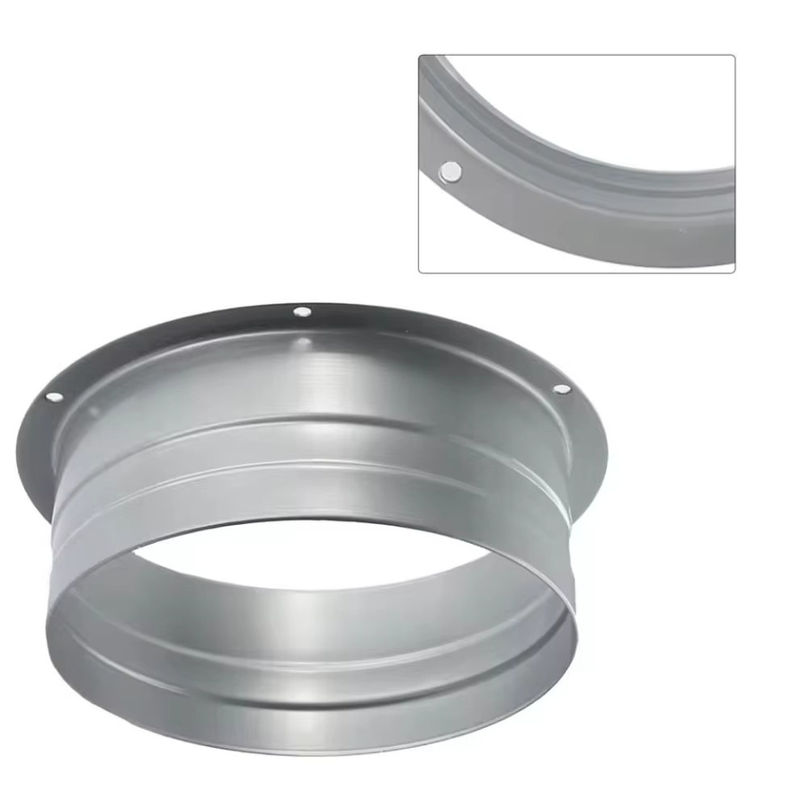 Hochtemperaturbeständiger Metall-Auspuffkanal-Anschlussflansch in Silber für runde Rohr-Entlüftungsanschlüsse von 75 bis 300 mm - Bild 2