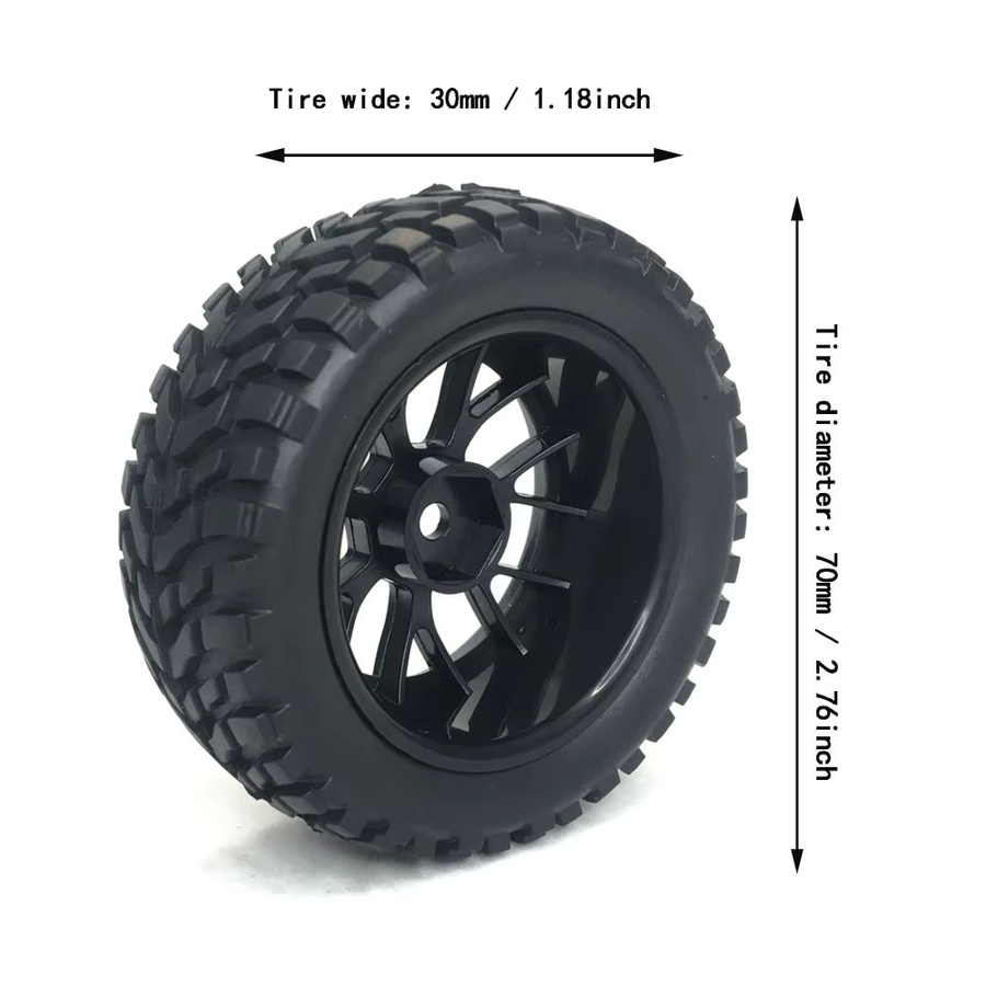 YSIDO RC Reifen, 4-teiliges Set, 75mm, 12mm Hex Naben - Bild 5
