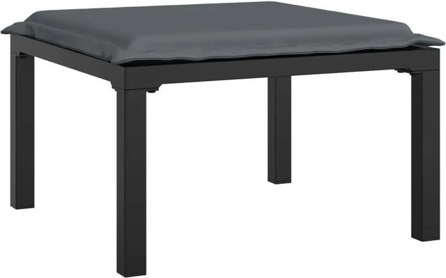vidaXL Gartenhocker aus Polyrattan mit Kissen in Schwarz und Grau - Bild 1