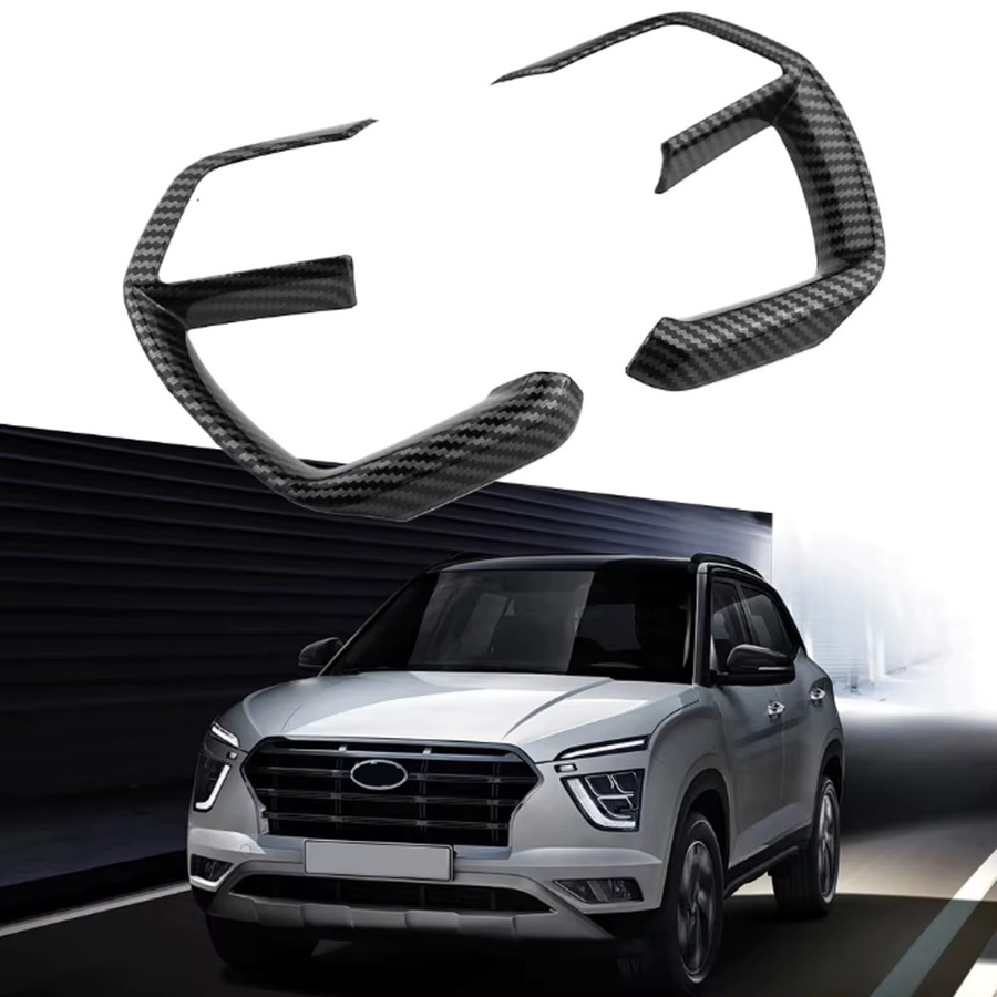 Lenkrad-Knopfpanel Abdeckung in Carbon-Optik für Hyundai Creta Grand 2020 - 2025, Farbe: Schwarz - Bild 2