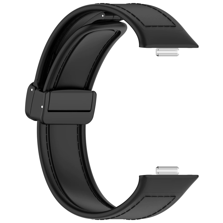 Uhrenarmband Silikon, Leder, Schwarz, für Huawei Watch Fit 4 3 Pro - Bild 2