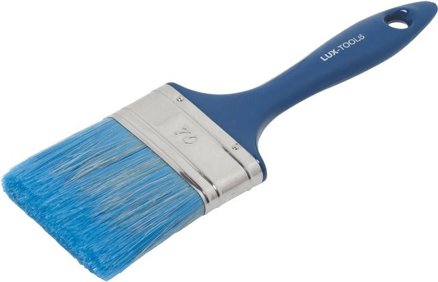 LUX-TOOLS Universal Flachpinsel für wasserbasierte Lacke, Blau, Breite: 70 mm - Bild 1