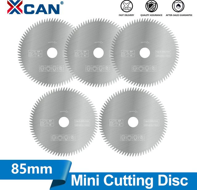 XCAN Mini-Kreissägeblatt aus Edelstahl mit 80 Zähnen, Durchmesser: 85 mm, Farbe: Silber - Bild 1