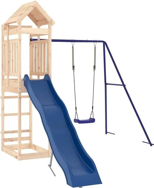 vidaXL Spielturm aus Massivholz Kiefer in Blau - Bild 1