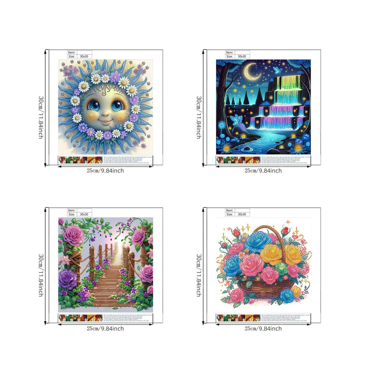1-teiliges 5D-Diamant-Gemälde-Set mit floralem Landschaftsmotiv in Mehrfarbig, quadratisch und wandmontiert zur DIY-Heimdekoration - Bild 1