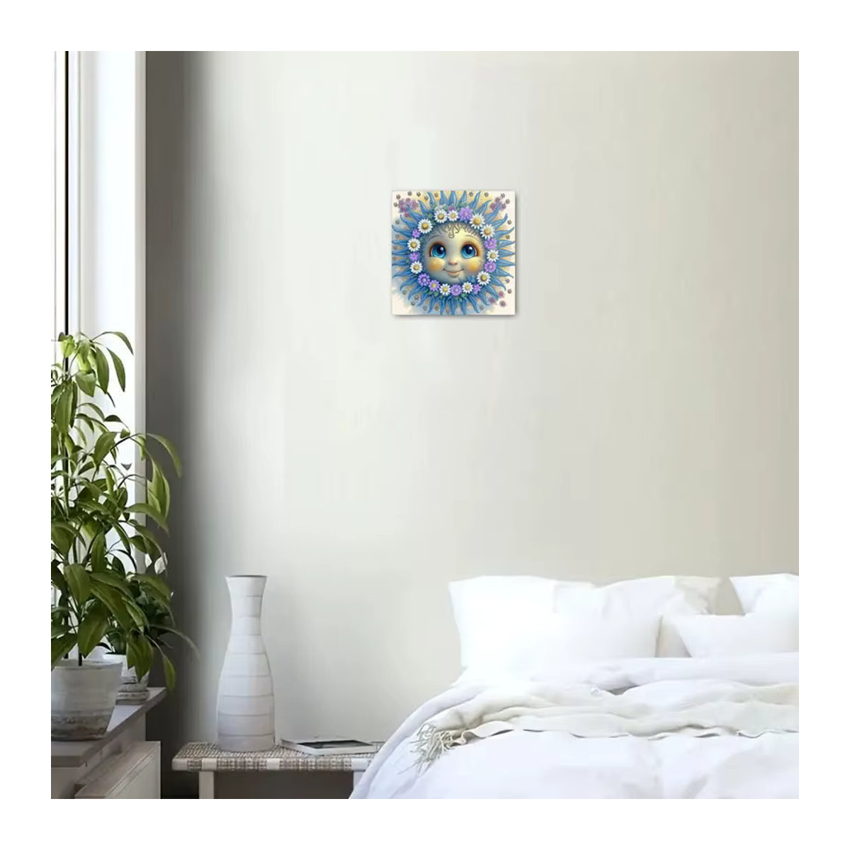 1-teiliges 5D-Diamant-Gemälde-Set mit floralem Landschaftsmotiv in Mehrfarbig, quadratisch und wandmontiert zur DIY-Heimdekoration - Bild 4