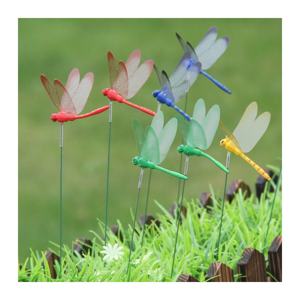 10/20 Stück Simulierte Libellen aus Kunststoff in Bunt als Dekoration für Garten, Blumentöpfe und Zäune - Bild 1