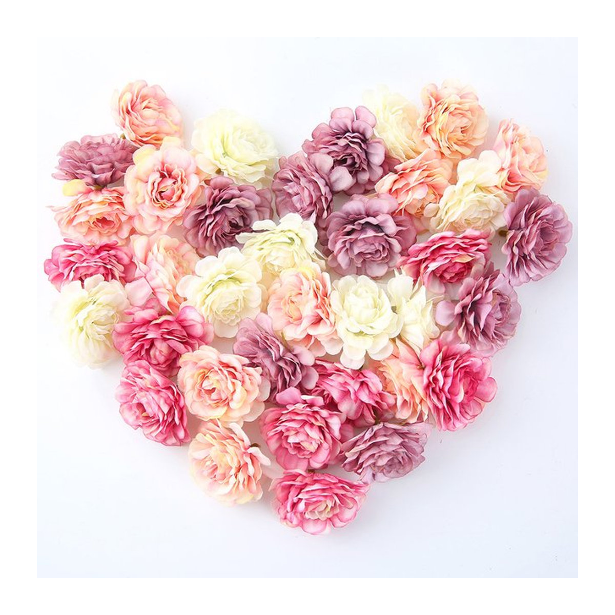 10 oder 20 Stück künstliche Seidenrosen als Blumenköpfe in Blau oder Mehrfarbig für deine DIY-Dekoration bei Hochzeiten, Weihnachten oder für Kränze - Bild 1
