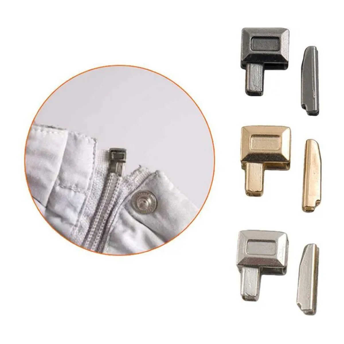 10 Paar Reißverschluss Stopper aus Legierung für DIY Reparaturen und Näbzubehör in Schwarz, Silber, Gold und Bunt - Bild 1