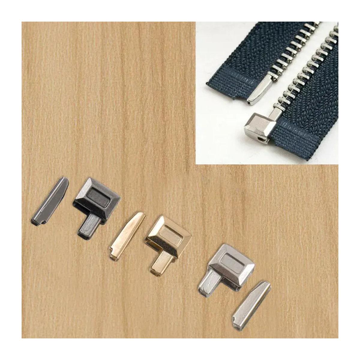 10 Paar Reißverschluss Stopper aus Legierung für DIY Reparaturen und Näbzubehör in Schwarz, Silber, Gold und Bunt - Bild 5