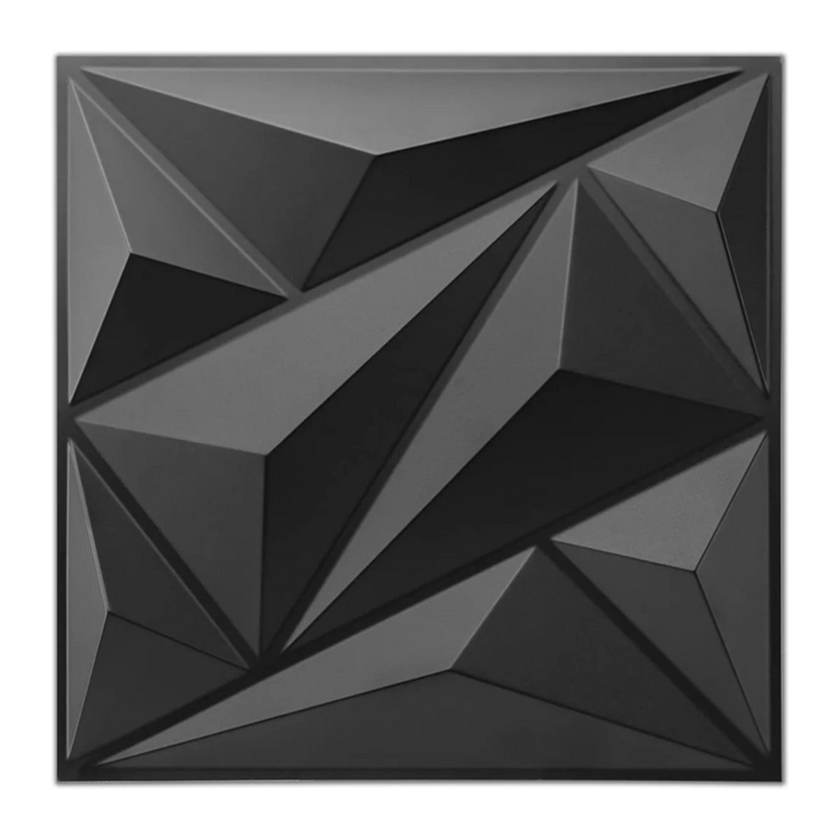 10 Stück 3D-Wandplatten aus PVC in Schwarz, quadratisch mit geometrischem Design, B/B: 30 x 30 cm - Bild 1