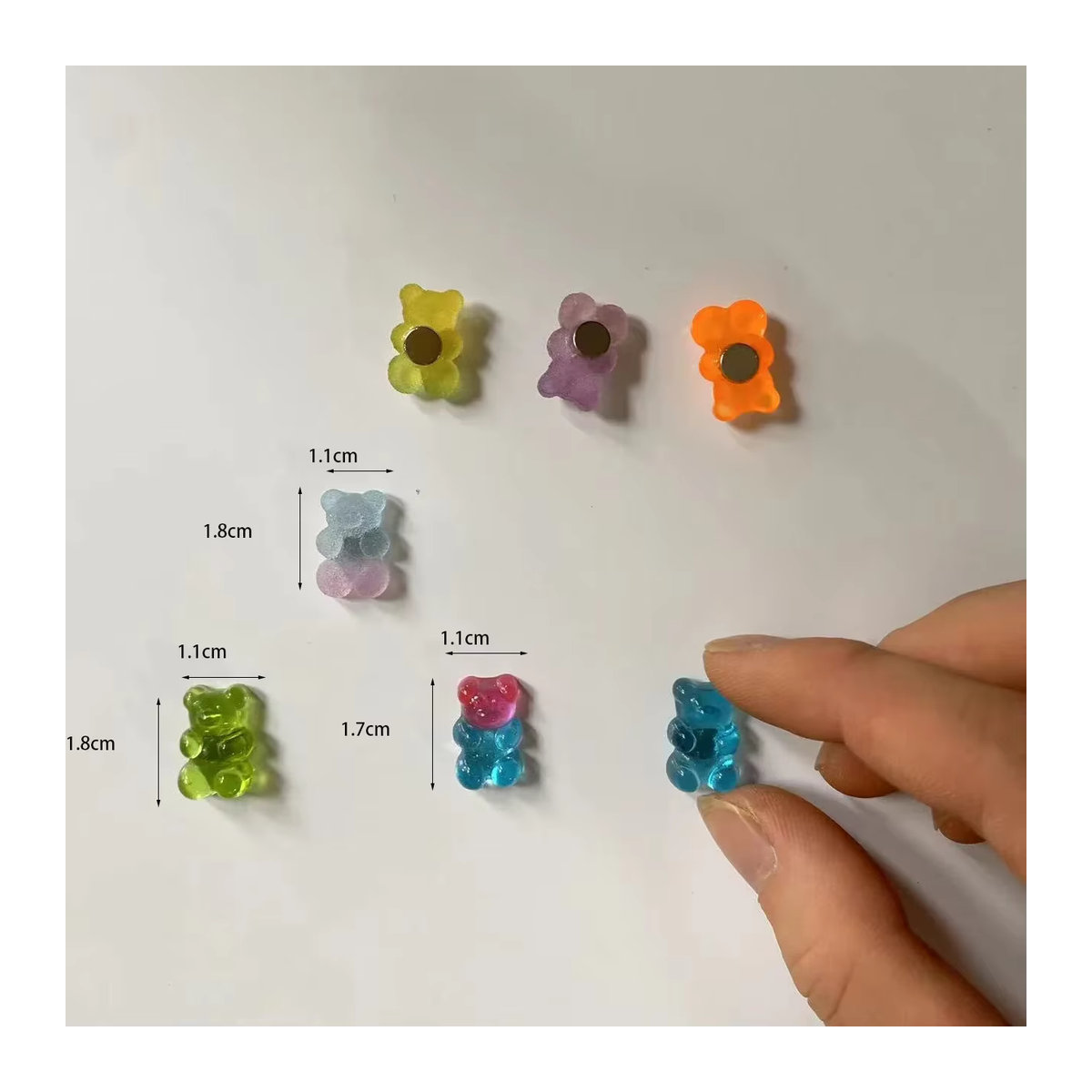 10 Stück Bär Kühlschrank Magnete aus Kunststoff in Mehrfarbig für Whiteboards und Magnettafeln - Bild 2