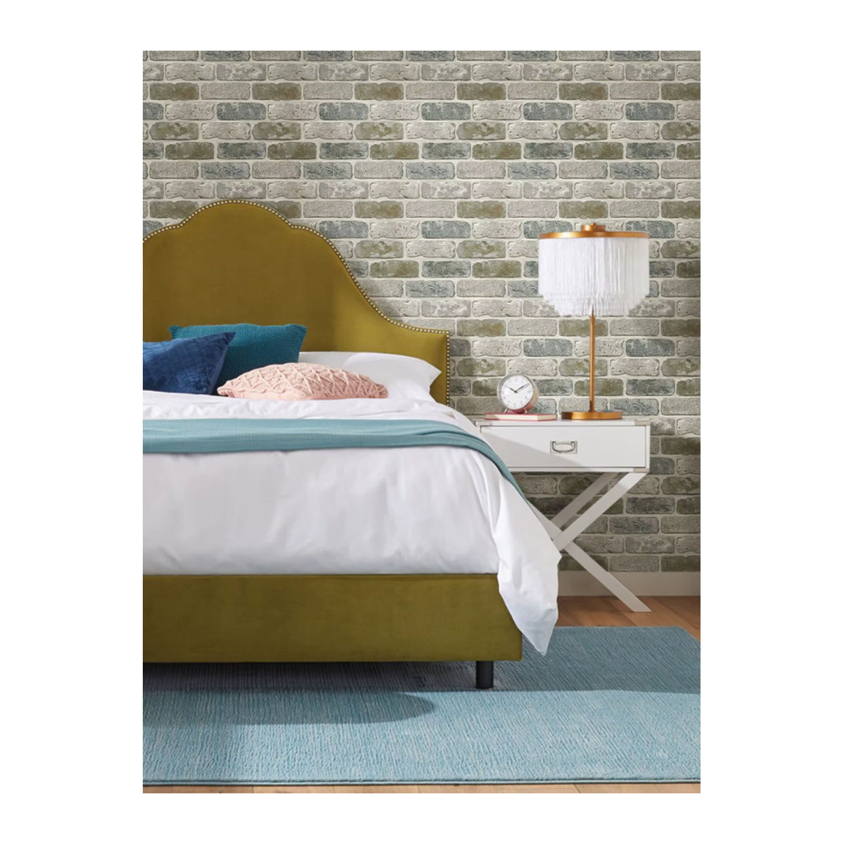 10 Stück COMMOMY 3D Ziegel Wandpaneele selbstklebend, geometrisches Design in Braun und Grau, wasserdicht und matt, B/B: 30 x 30 cm - Bild 2