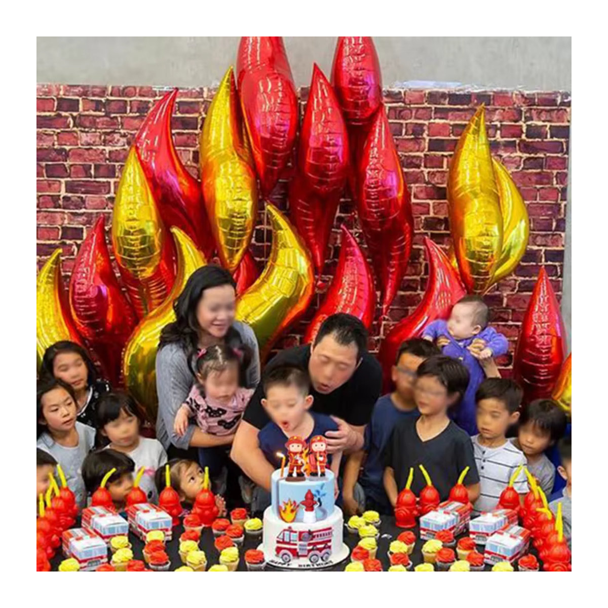 10 Stück Flammenballons in Rot für Feuerwehrmann Sam Mottoparty und Kindergeburtstag, S-Form Feuerballons in 18 und 24 Zoll von LQVYI - Bild 4