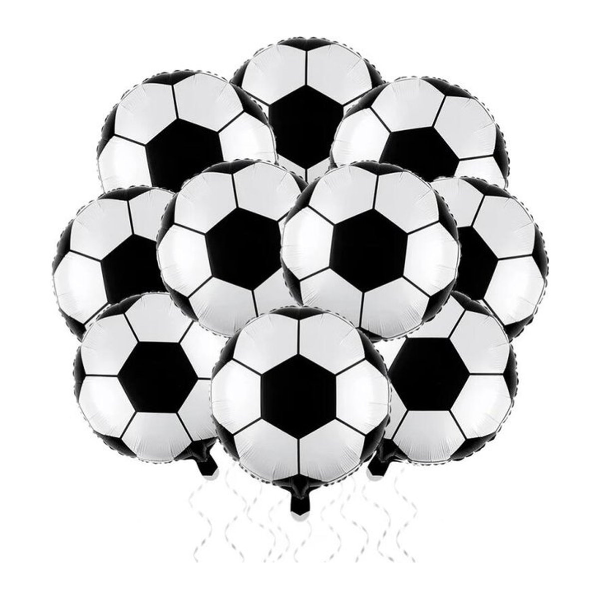 10 Stück Fußballballons von Hot Toys in Weiß, 45,72 cm Durchmesser, ideale Partydekoration für deinen Fußball-Geburtstag - Bild 1