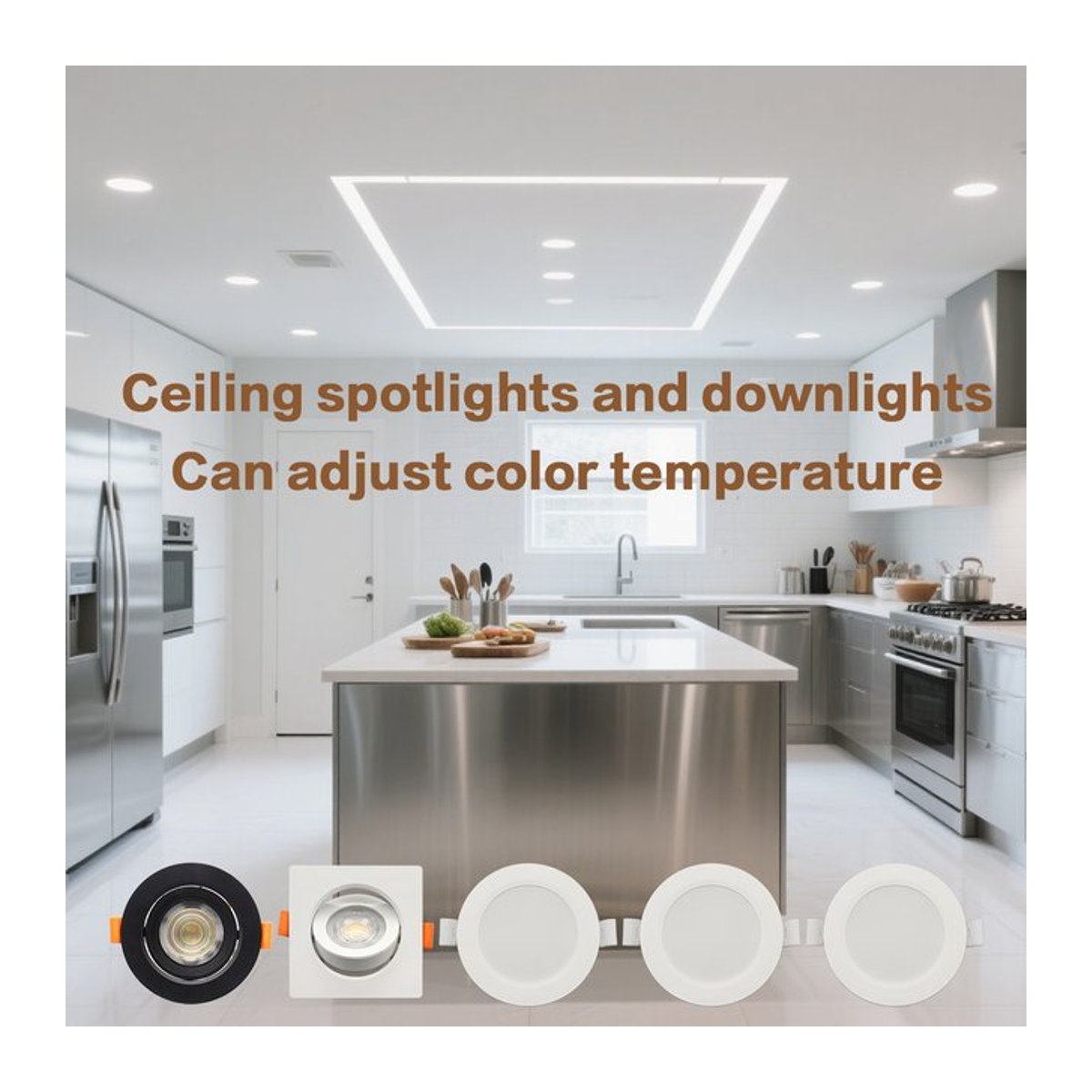 10 Stück Gatetop LED Einbaustrahler CCT Focos Spot Downlight in Weiß mit 3 wählbaren Farben aus Aluminium - Bild 1