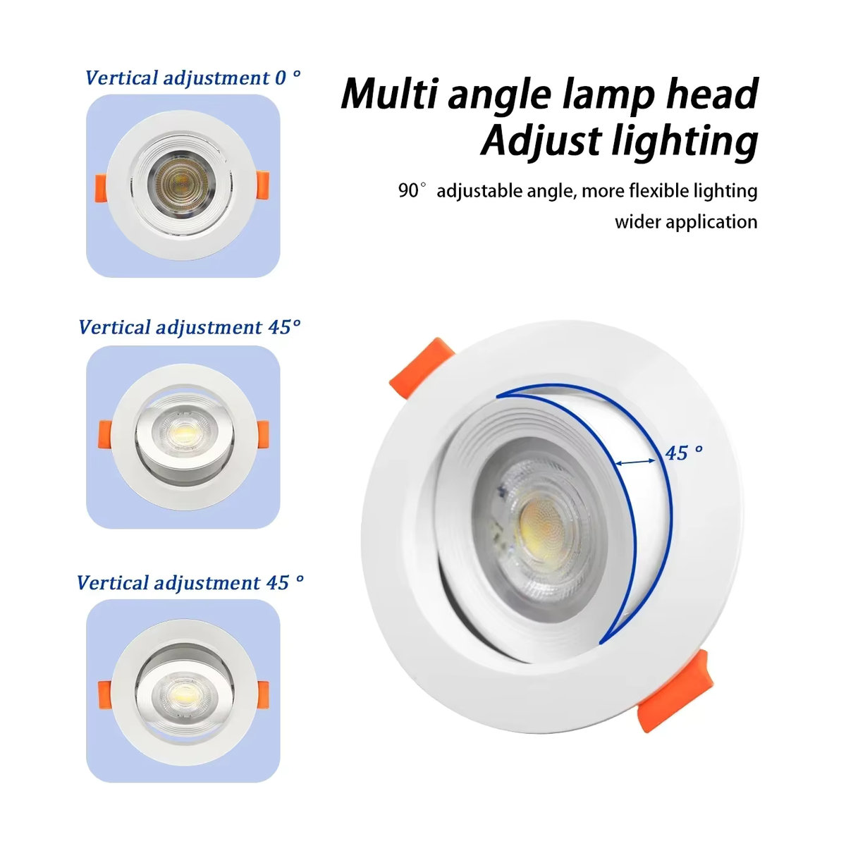 10 Stück Gatetop LED Einbaustrahler CCT Focos Spot Downlight in Weiß mit 3 wählbaren Farben aus Aluminium - Bild 6