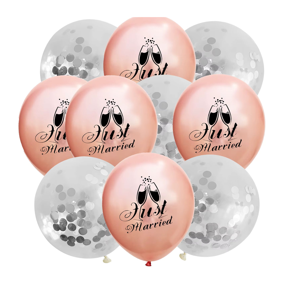 10 Stück KUKUZHU Team Braut Konfetti Luftballons in Roségold für Junggesellinnenabschied und Hochzeit Dekoration - Bild 2