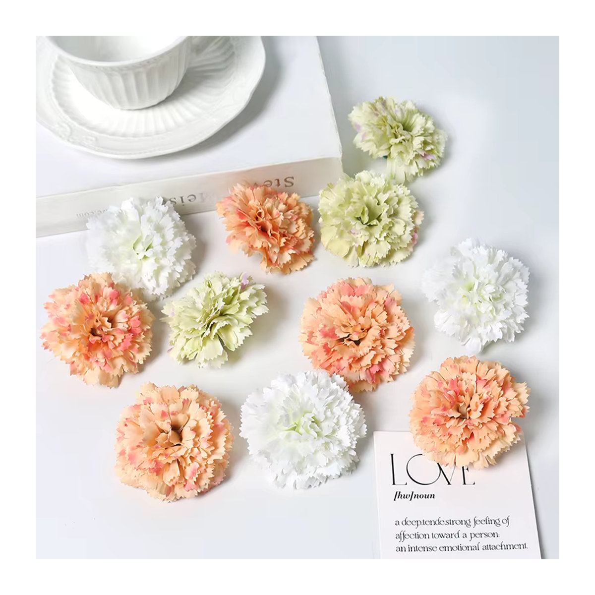 10 Stück künstliche Blumenköpfe von MENGHAO in Mehrfarbig für Hochzeitsdekoration und DIY-Bastelarbeiten aus Textil - Bild 3