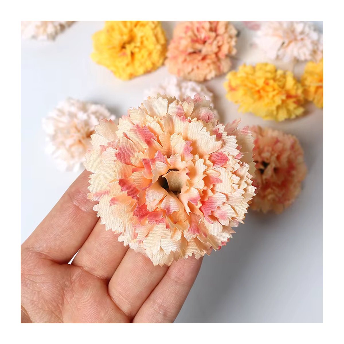 10 Stück künstliche Blumenköpfe von MENGHAO in Mehrfarbig für Hochzeitsdekoration und DIY-Bastelarbeiten aus Textil - Bild 4