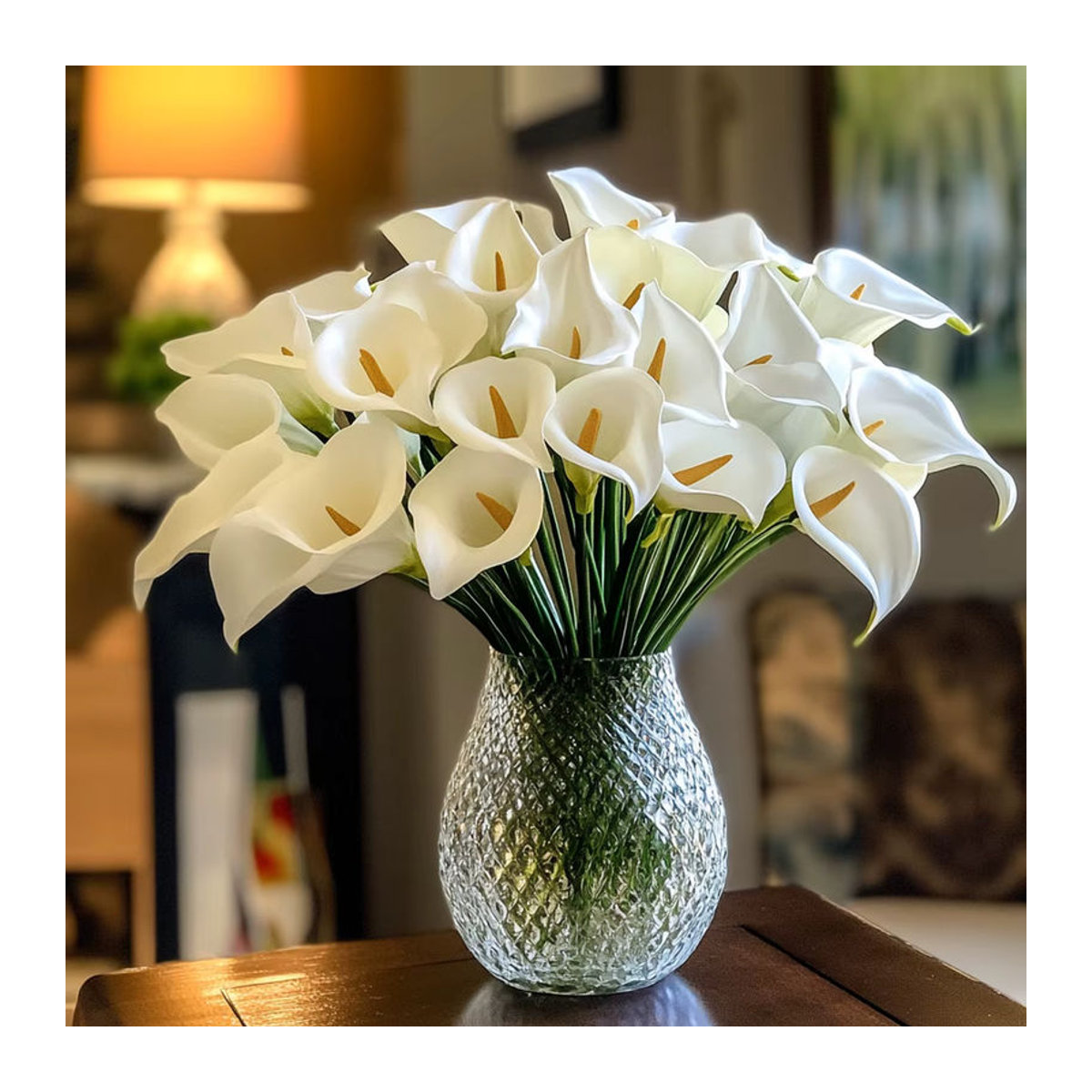 10 Stück künstliche Calla-Lilien von QIFU in Weiß für Hochzeit und Geburtstag als Dekoration - Bild 2