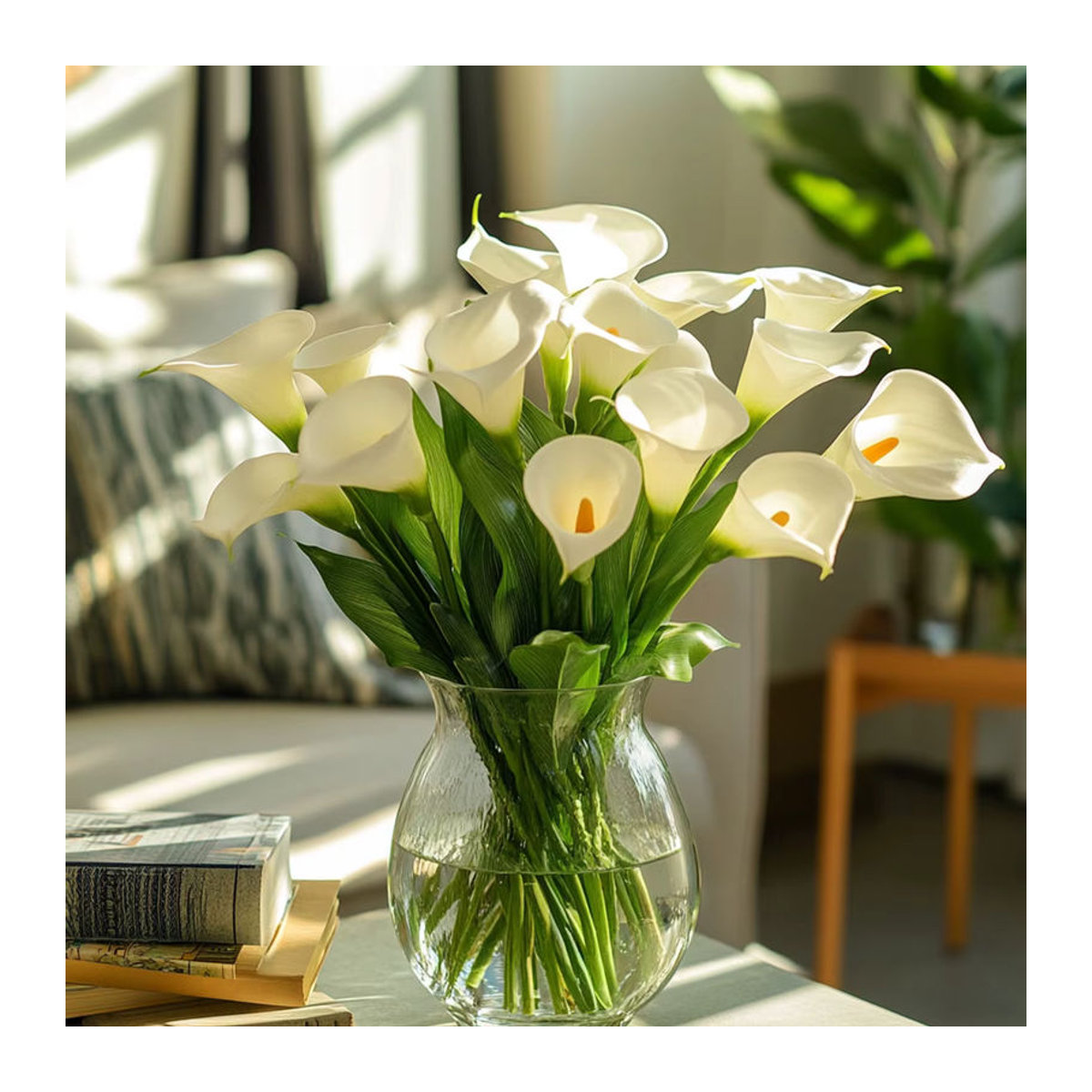 10 Stück künstliche Calla-Lilien von QIFU in Weiß für Hochzeit und Geburtstag als Dekoration - Bild 4
