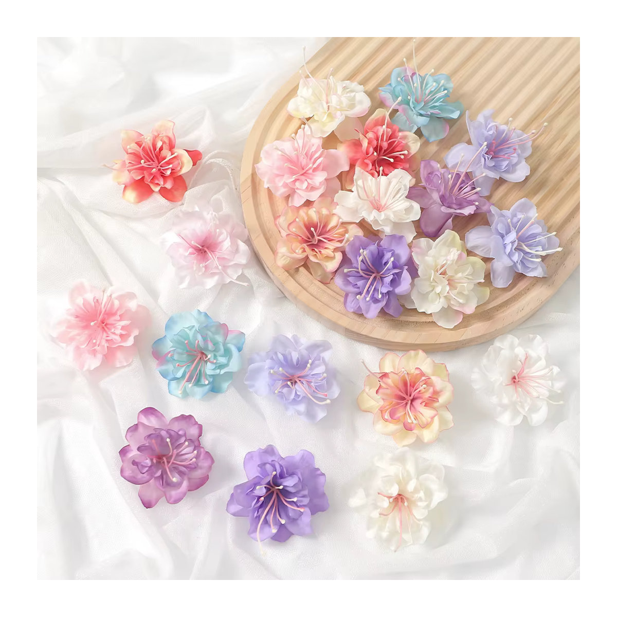 10 Stück künstliche Kirschblüten von MENGHAO in Lila und Mehrfarbig für deine Hochzeitsdekoration und DIY-Projekte, Durchmesser: 5 cm - Bild 2