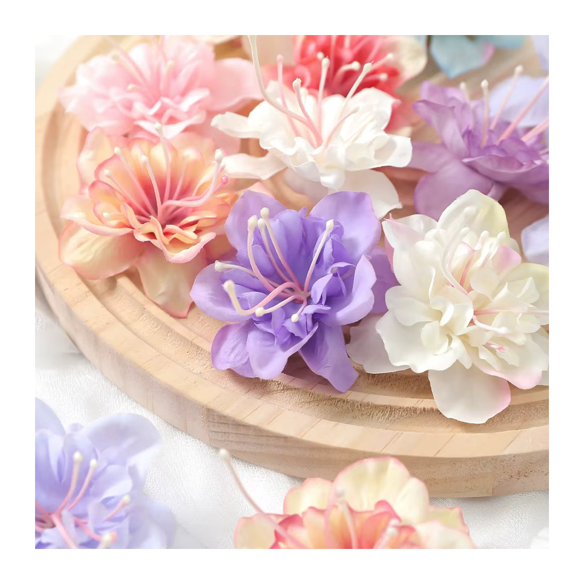 10 Stück künstliche Kirschblüten von MENGHAO in Lila und Mehrfarbig für deine Hochzeitsdekoration und DIY-Projekte, Durchmesser: 5 cm - Bild 4