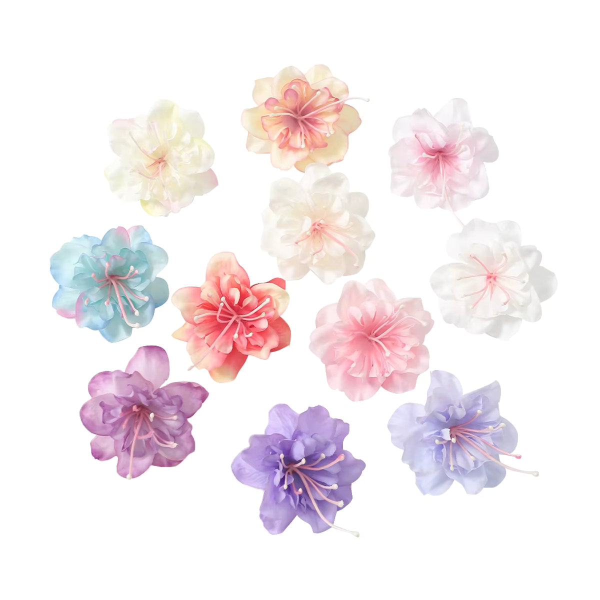10 Stück künstliche Kirschblüten von MENGHAO in Lila und Mehrfarbig für deine Hochzeitsdekoration und DIY-Projekte, Durchmesser: 5 cm - Bild 6