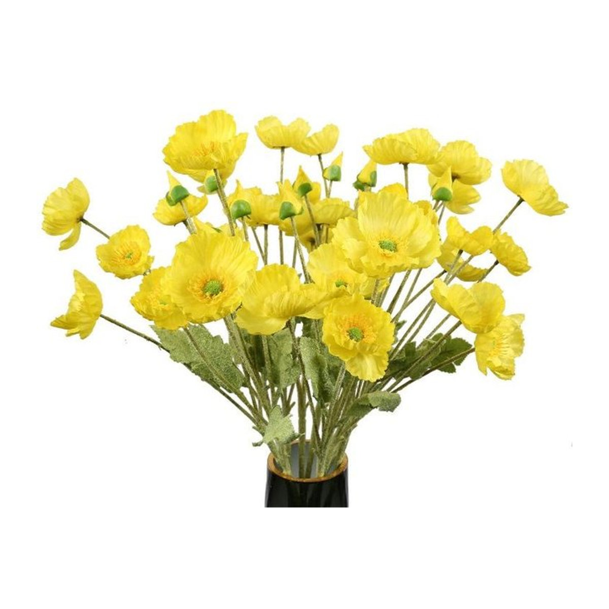 10 Stück künstliche Mohnblumen aus Seide in Gelb von pearclub für deine Heimdeko und Hochzeitsarrangements - Bild 1