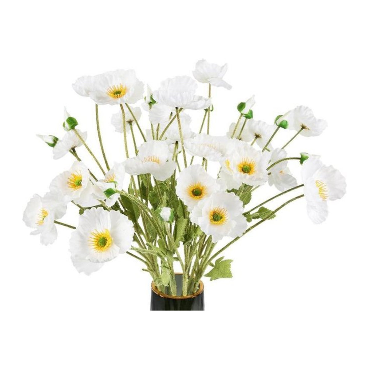 10 Stück künstliche Mohnblumen aus Seide in Weiß von pearclub für deine Heimdeko oder Hochzeitsfeier - Bild 1