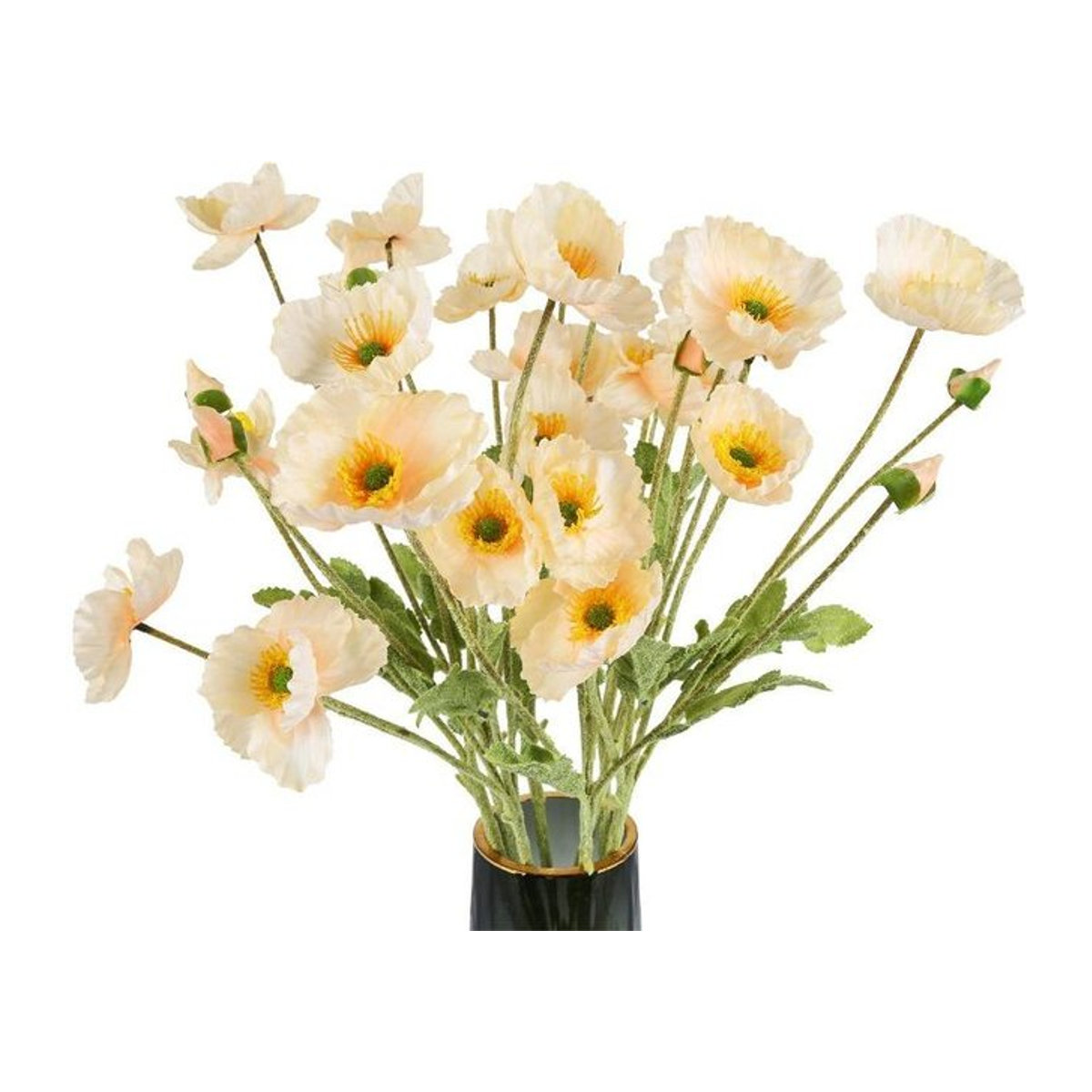 10 Stück künstliche Mohnblumen aus Seide von pearclub in Champagner/Creme für deine Heimdeko oder Hochzeitsarrangements - Bild 1