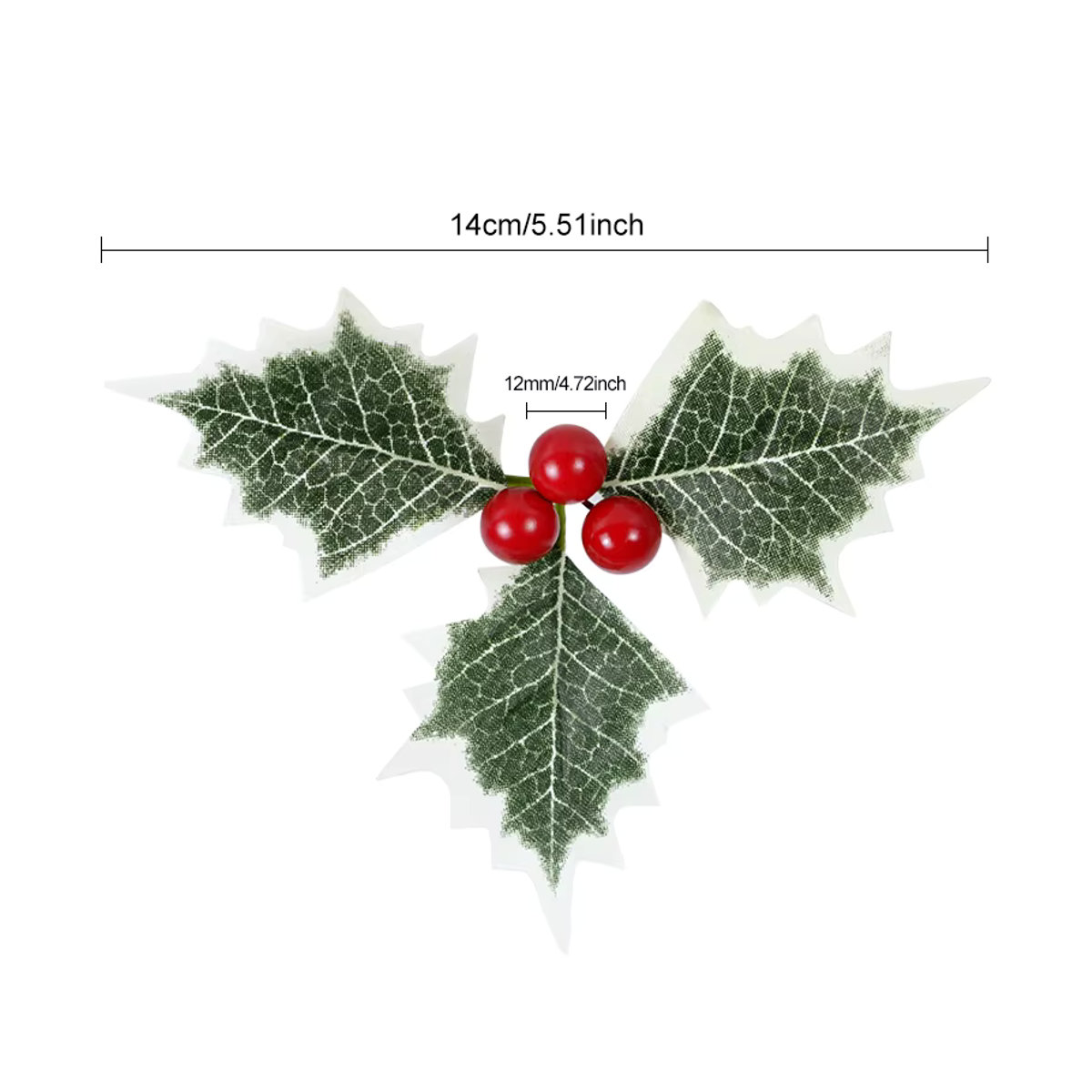 10 Stück künstliche Stechpalmenbeeren mit Blättern von ZQNYCY in Grün für Weihnachtsdekoration und DIY-Kränze - Bild 3