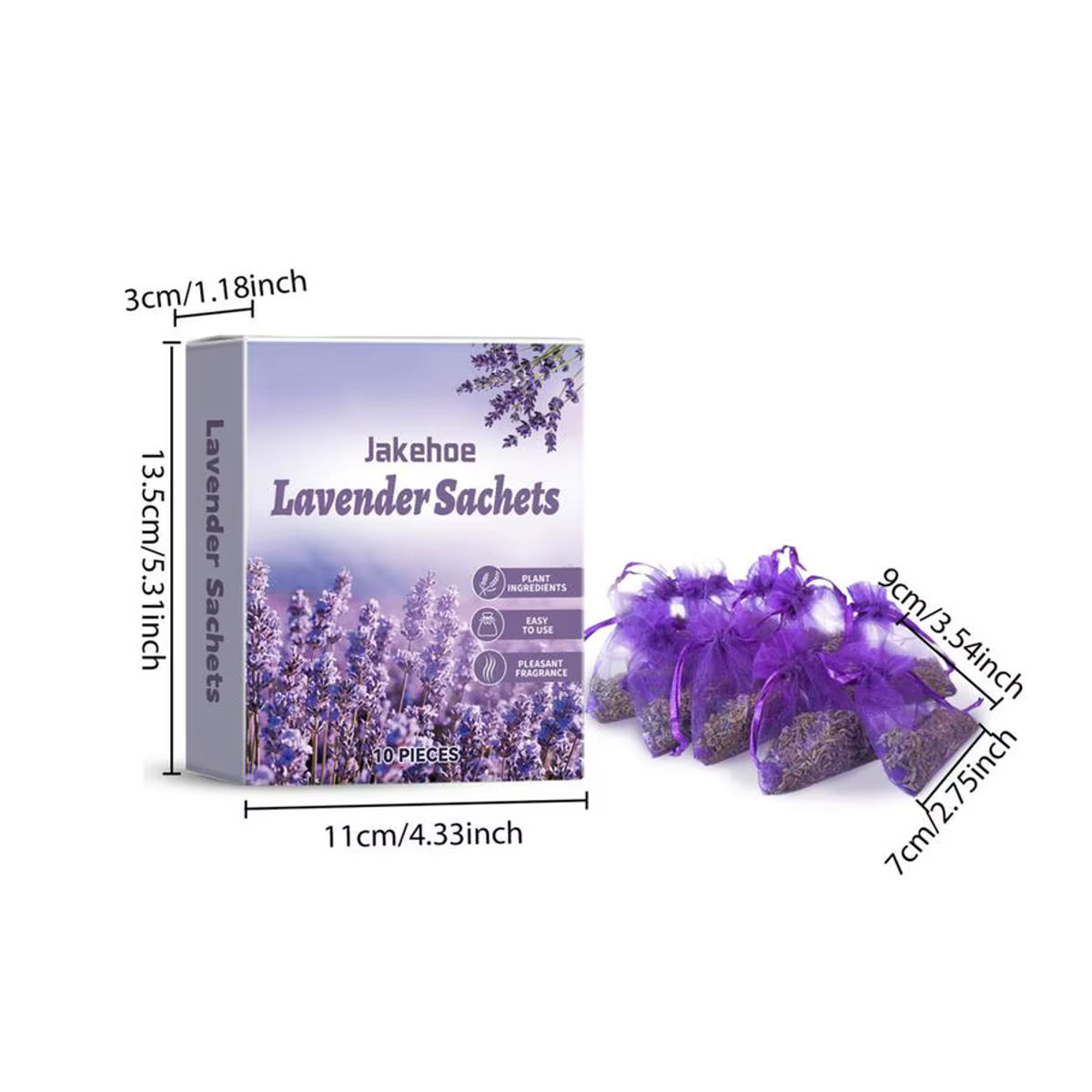 10 Stück Lavendelbeutel aus Textil in Lila für Schubladen und Schränke - Bild 6