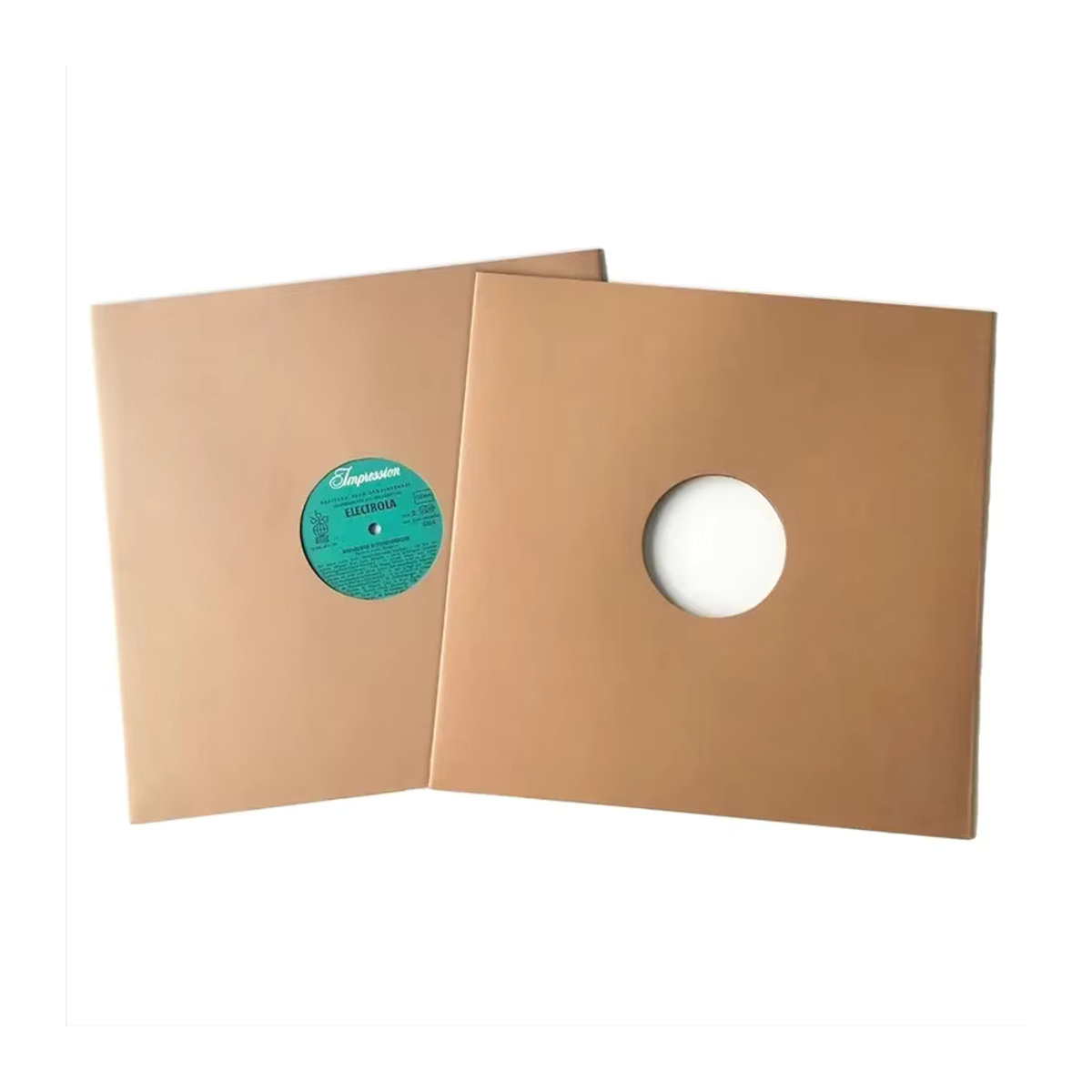 10 Stück luxuglow Vinyl-Schallplattenhüllen aus Kraftpapier in Weiß und Braun für 12 Zoll LPs - Bild 2