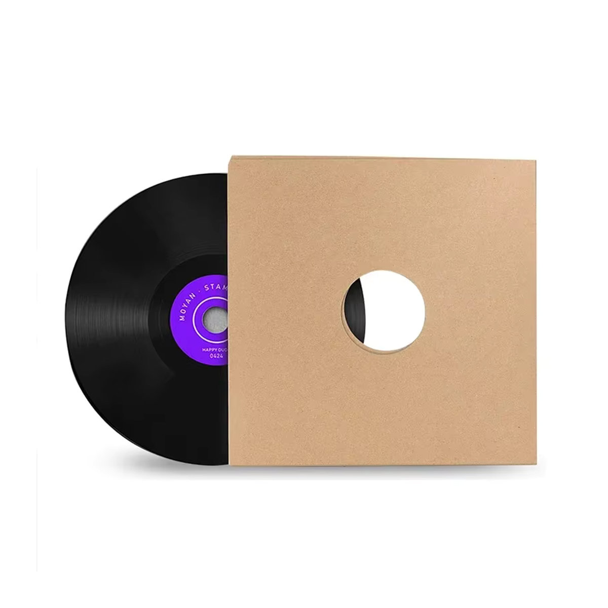 10 Stück luxuglow Vinyl-Schallplattenhüllen aus Kraftpapier in Weiß und Braun für 12 Zoll LPs - Bild 3