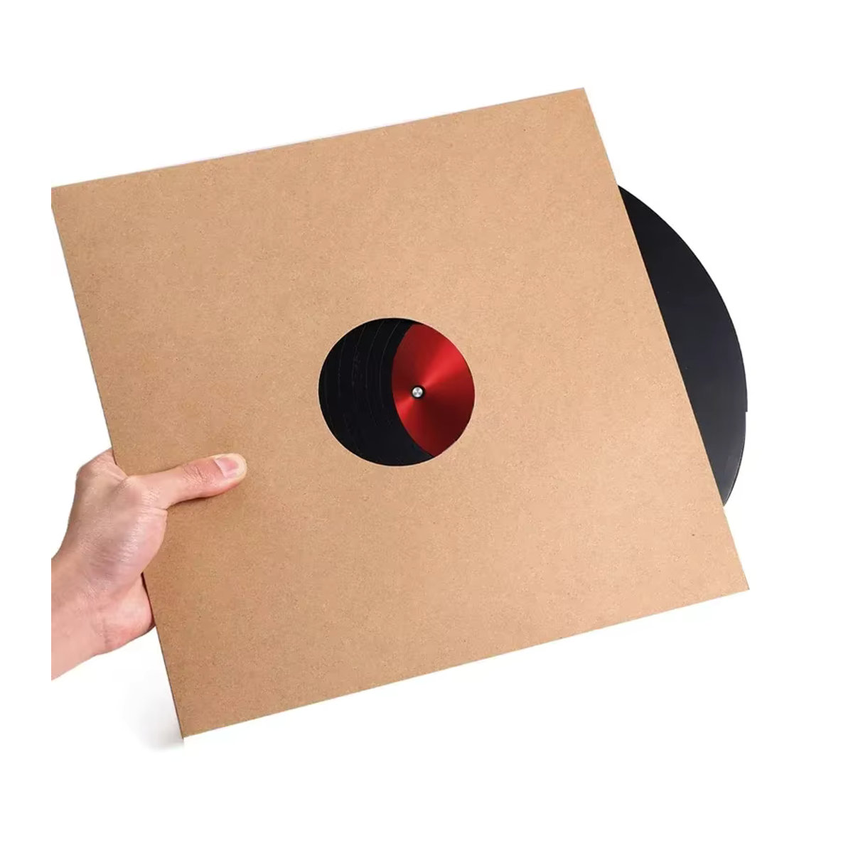 10 Stück luxuglow Vinyl-Schallplattenhüllen aus Kraftpapier in Weiß und Braun für 12 Zoll LPs - Bild 4