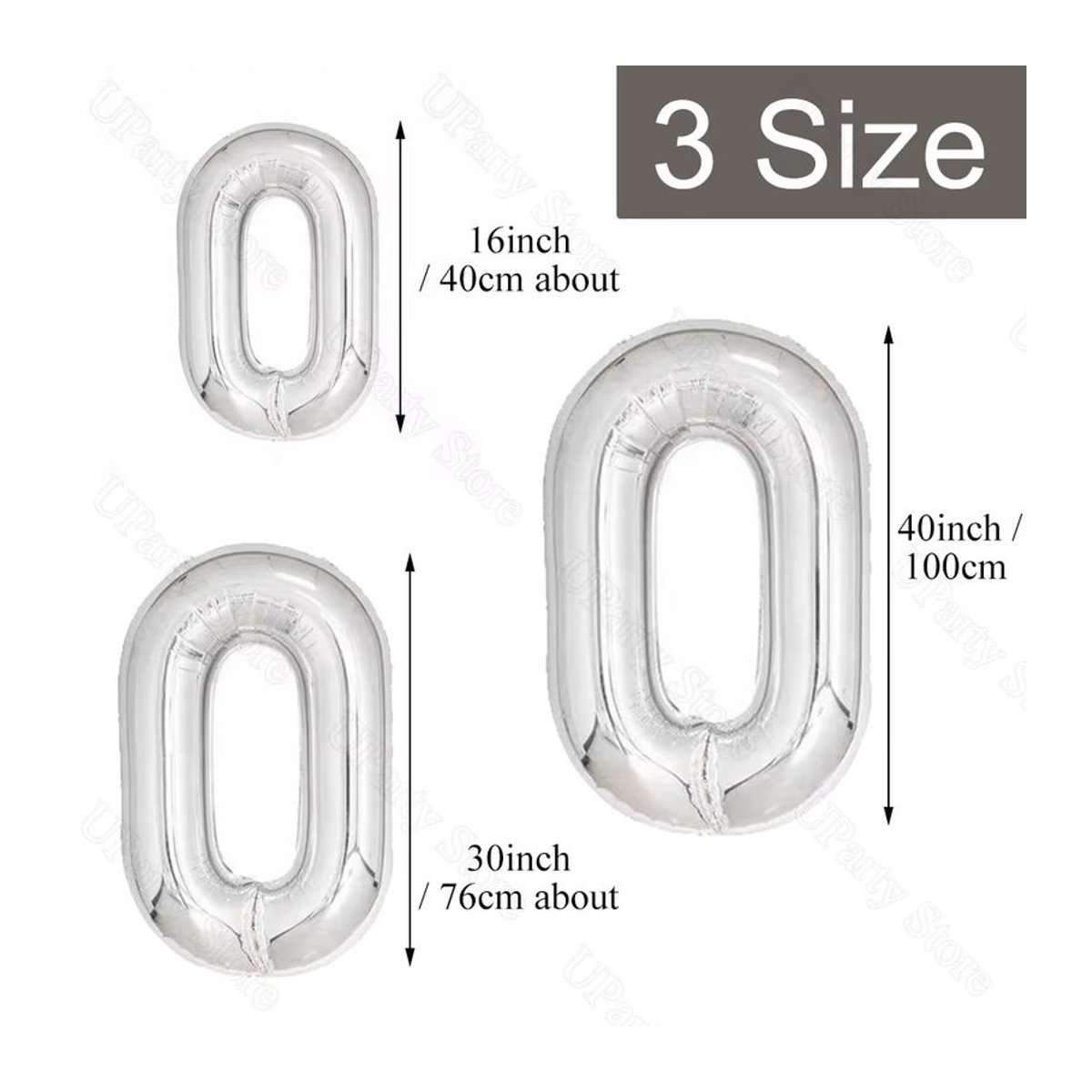 10 Stück MicroPlush Folienkettenballons in Silber und Gold, Metallische Riesenkettenballons für Geburtstag und Hochzeit, 16 und 32 Zoll - Bild 2