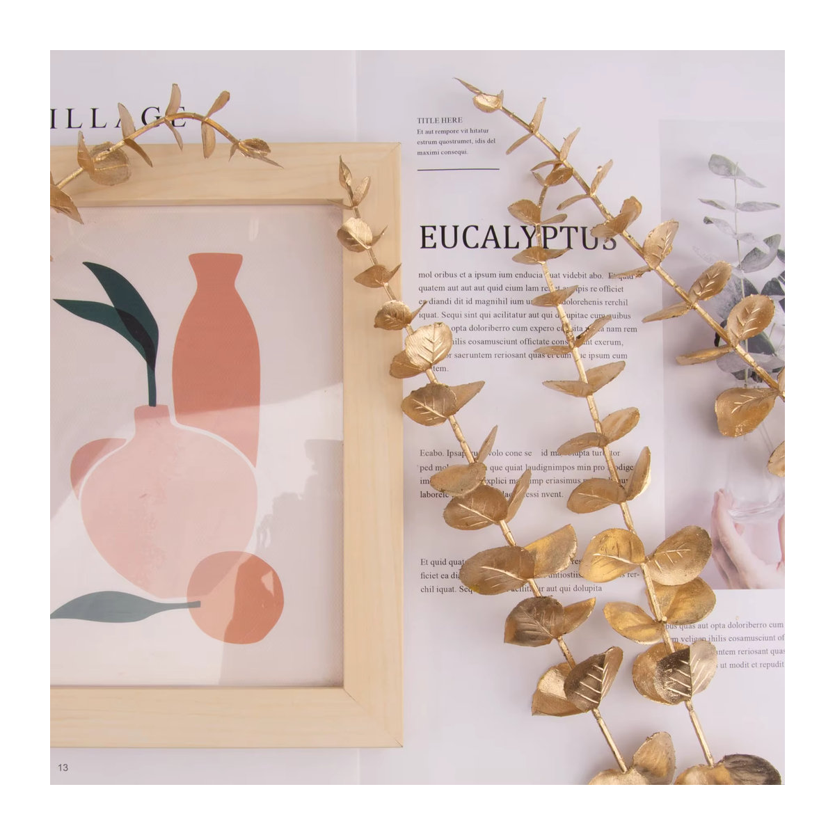 10 Stück MUFU künstliche Eukalyptusstiele in Gold, 38 cm Länge, ideale Dekoration für Hochzeit und Weihnachten - Bild 6