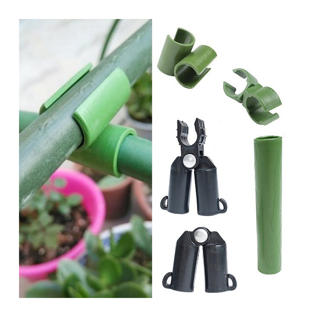 10 Stück pengliu Universal-Kunststoff-Clips zur Pflanzenunterstützung für Durchmesser von 11 bis 20 mm - Bild 1