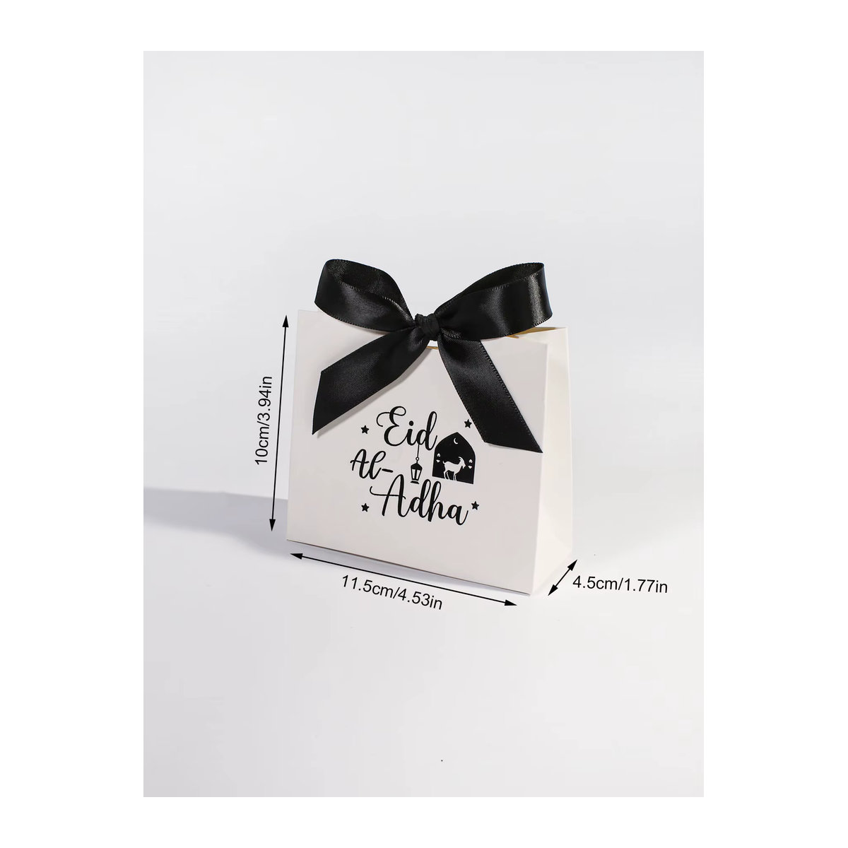 10 Stück RMTPT Eid al Adha Geschenkboxen aus Papier mit Schafmuster in Schwarz, Gold, Silber und Weiß - Bild 5