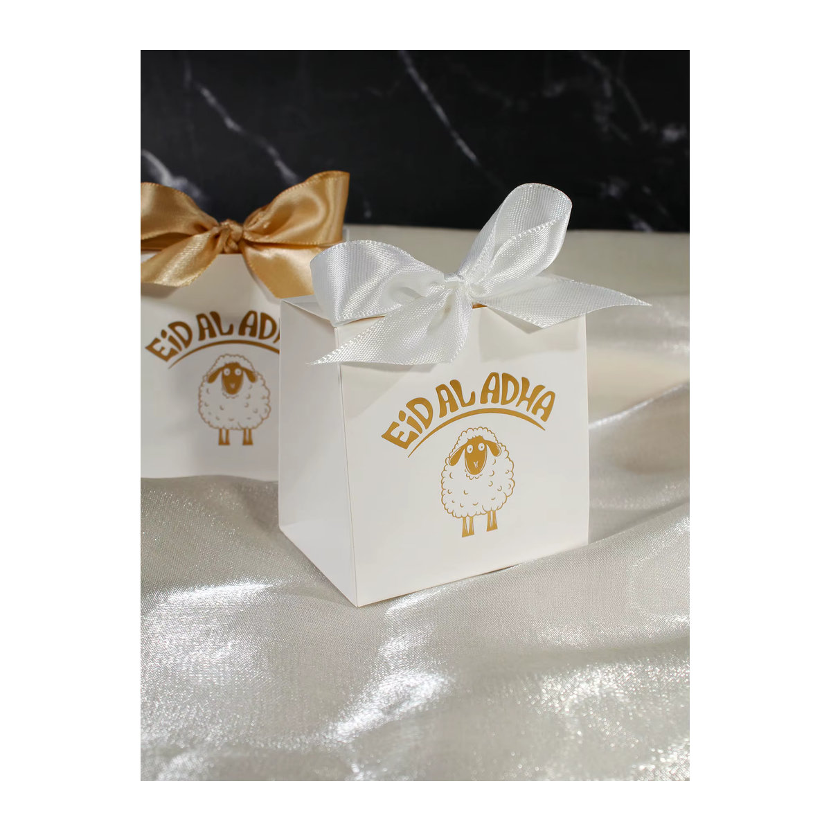10 Stück RMTPT Eid al Adha Lamm-Geschenkboxen aus Papier, weiß, rechteckig und minimalistisch gestaltet - Bild 2