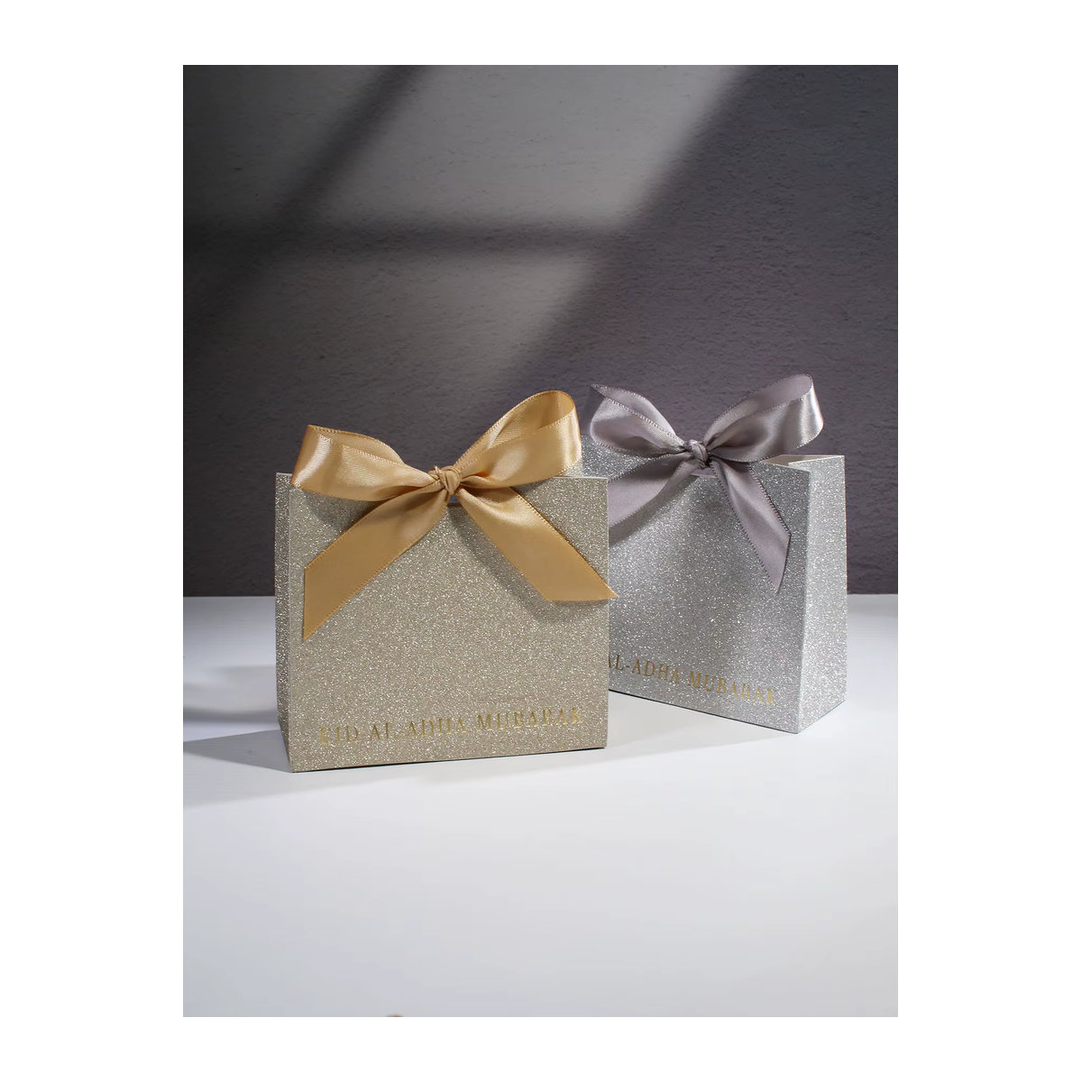 10 Stück RMTPT Geschenkboxen aus Papier in Silber und Gold mit Schleifen für Eid al Adha - Bild 5