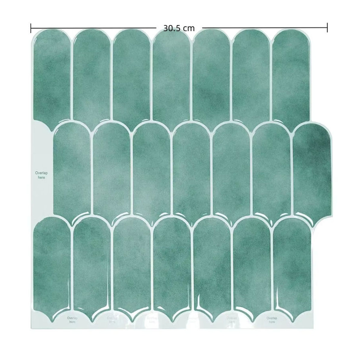 10 Stück selbstklebende 3D-Wandaufkleber in Fischschuppen-Optik von Trebalena, grün, geometrisches PVC-Fliesen-Design für Küche und Badezimmer - Bild 4