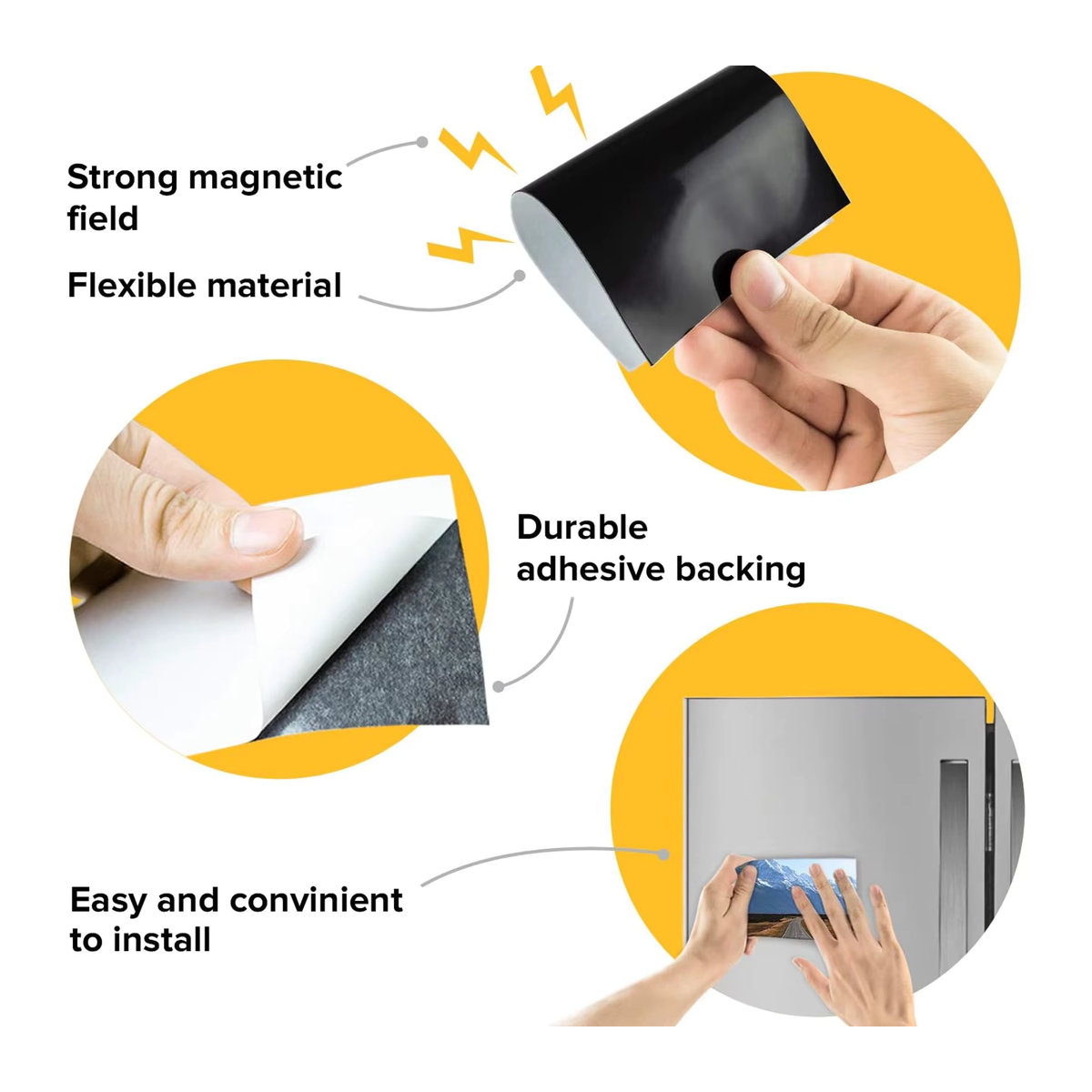 10 Stück selbstklebende magnetische Papierplatten, Schwarz, B: 15,2 cm, H: 10,2 cm - Bild 6
