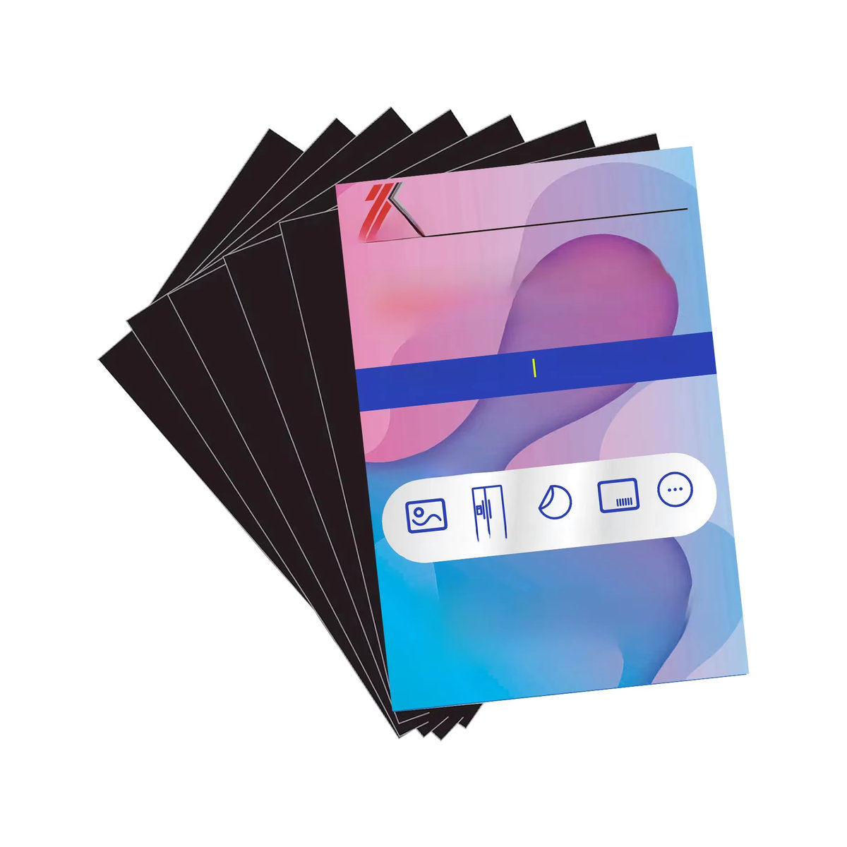 10 Stück selbstklebende magnetische Papierplatten, Schwarz, B: 15,2 cm, H: 10,2 cm - Bild 7