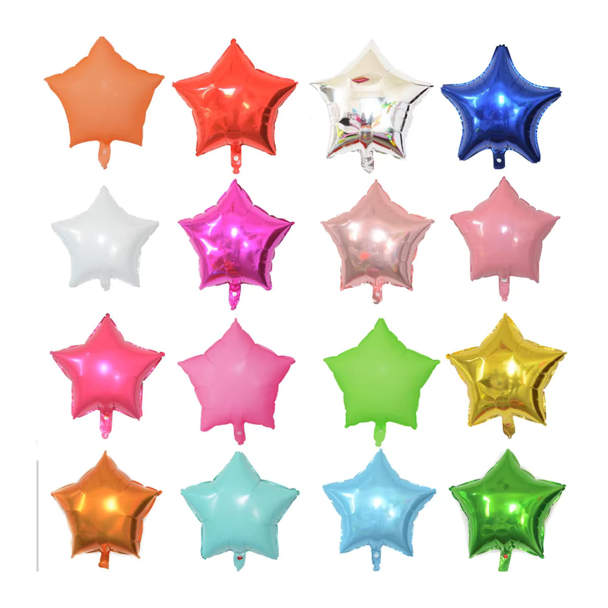 10 Stück Stern Folienballons von EACH PARTY in Schwarz und Mehrfarbig, 45,72 cm Durchmesser, ideal als Heliumballons für Geburtstag, Hochzeit und Babyparty - Bild 3